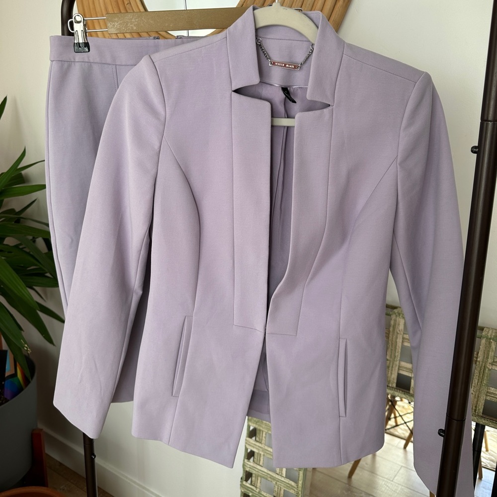 lilac 2 piece skirt and blazer set